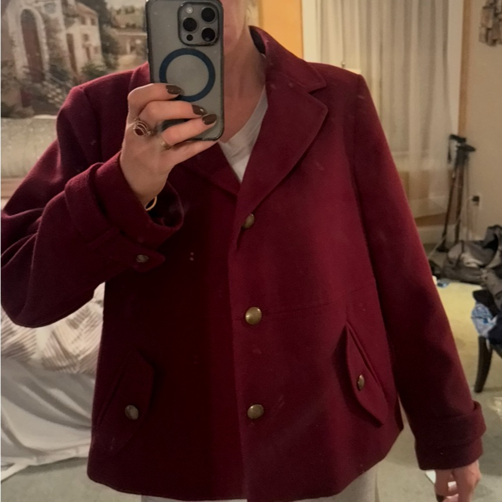 Kate Hill Burgundy Fall Coat